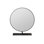 Minimalist Round Desktop Mirror with Black Frame and Rectangular Base, Modern Vanity Mirror for Makeup Table