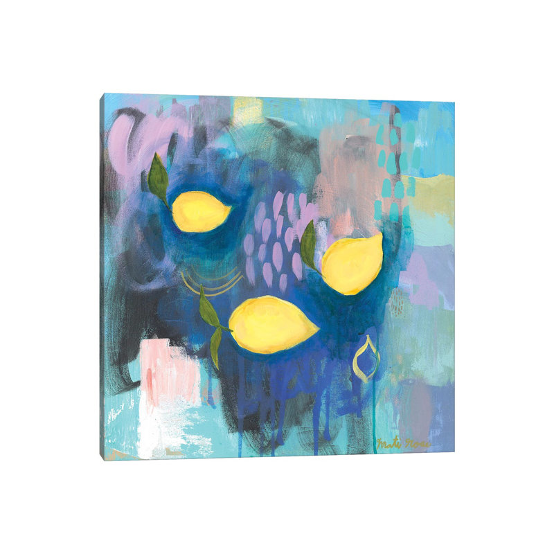 Tropea Lemons by Mati Rose - Floater Frame Print on Canvas, Wrapped Canvas, 45.72 cm H x 45.72 cm W x 3.175 cm D