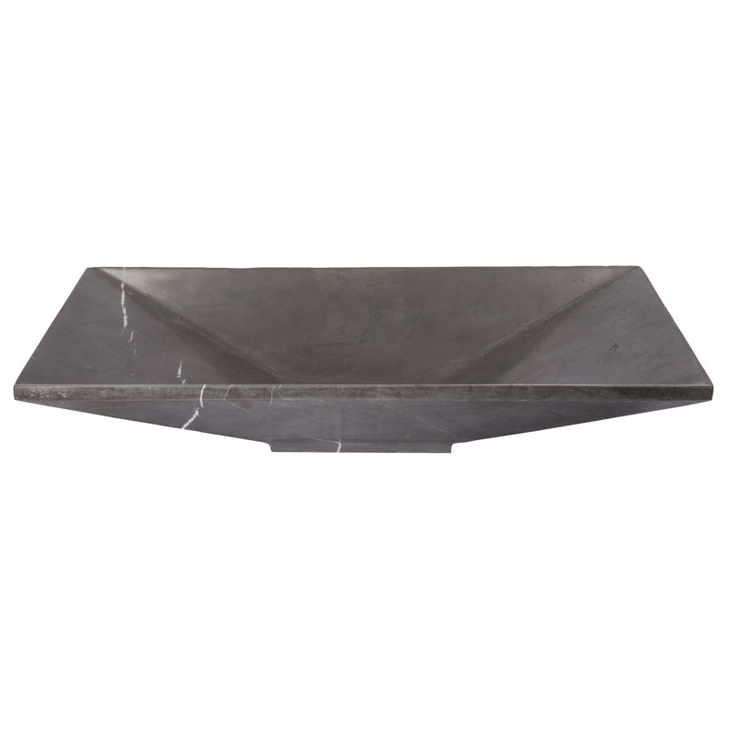 Eden Bath 13'' Gray Stone Rectangular Bathroom Sink