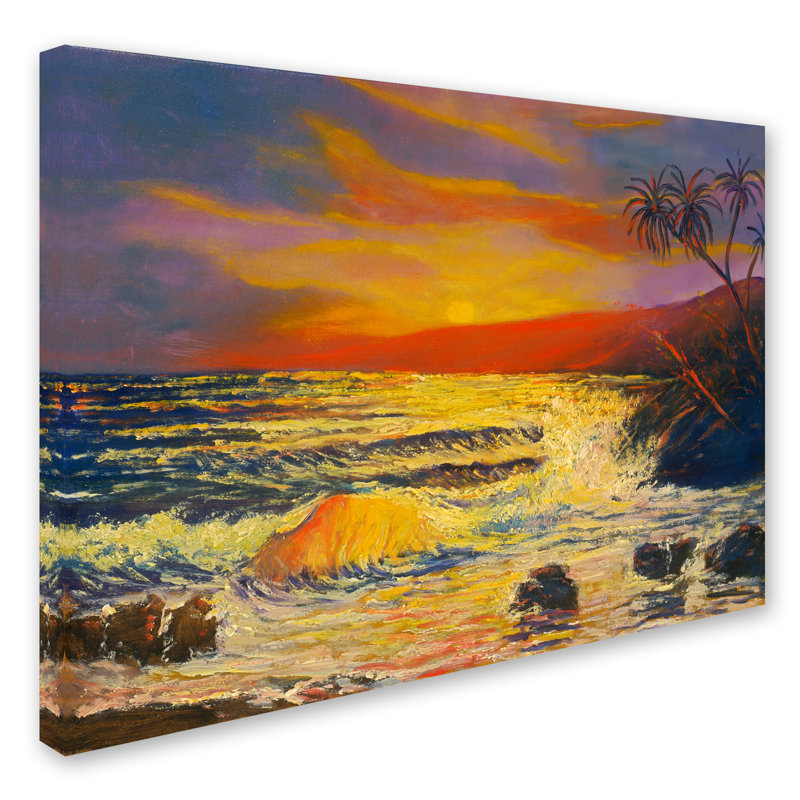«Maui Sunset» par Luverne, reproduction d'art sur toile tendue, H 14 po x l 19 po x P 2 po