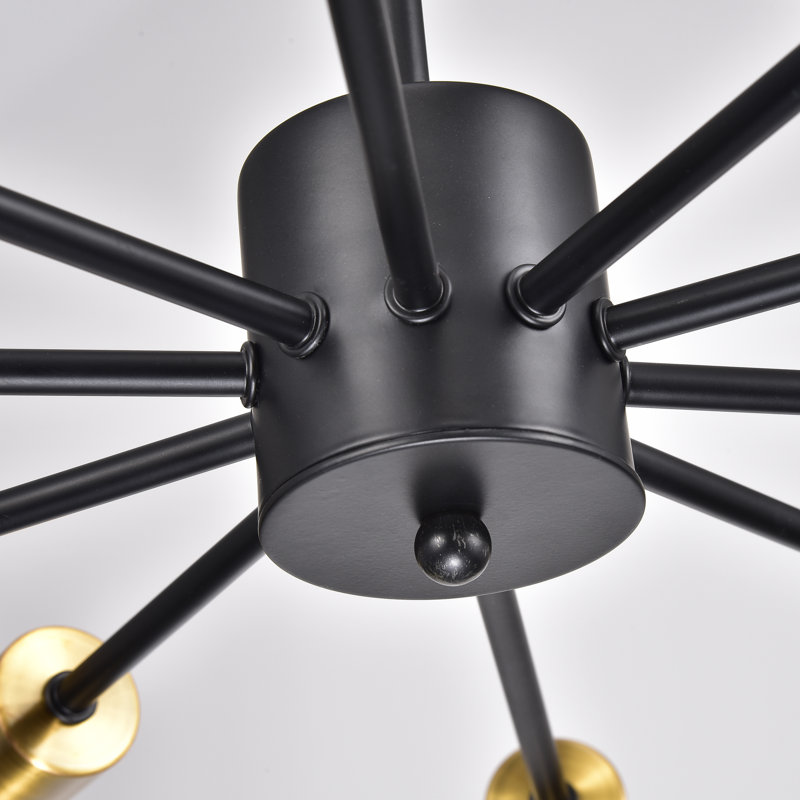 Rempe 10 - Light 26.3" Antique Black Sputnik Sphere Chandelier