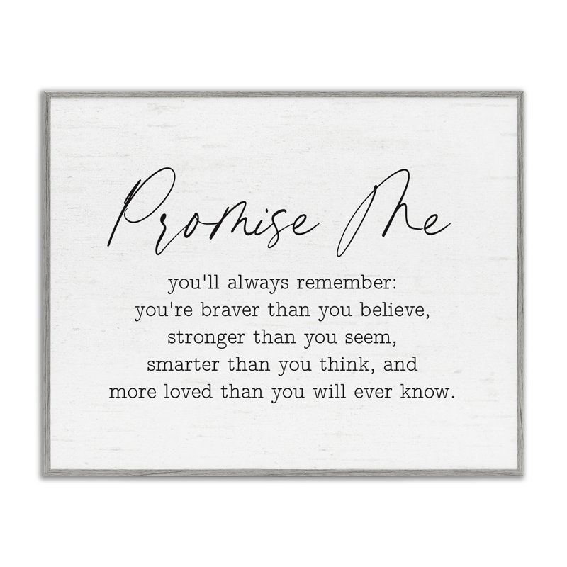 «Promise Me Sentiment», estampe numérique avec lettres et doublure, Estampe numérique Farmhouse, H 24 po x l 30 po