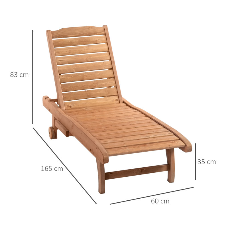 Hendrickson 182cm Long Reclining Fir Sun Lounger