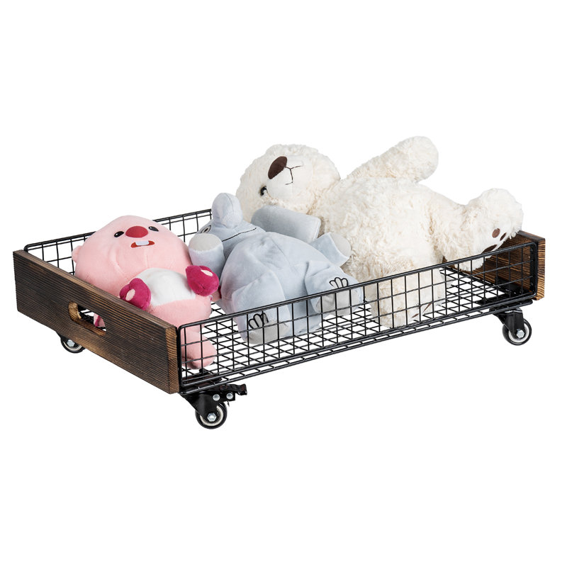 Metal and Solid Wood Underbed Storage
