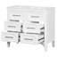 Meuble-lavabo de 36 po - 4 tiroirs, en bois massif, peint en blanc, armoire contemporaine autoportante, aspect élégant pour