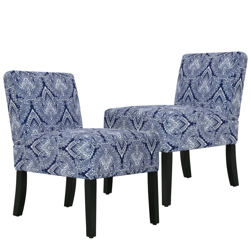 Erzhan 20.9" Wide Parsons Chair, Blue Fabric