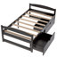 Lit plateforme simple avec deux tiroirs, espresso-118557612
