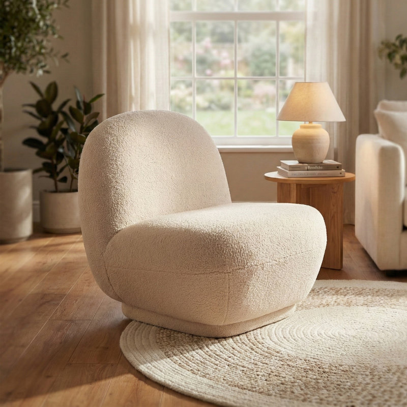 Boucle Accent Chair, Fawn