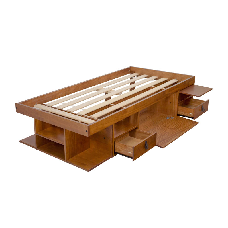 Pharr Bookcase Storage Bed, Twin, Oak