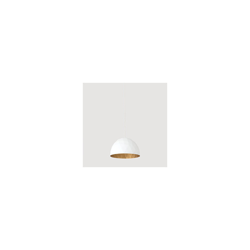Sandown 1 - Light Dome Pendant, White/Gold, White, 90cm H x 35cm W x 35cm D