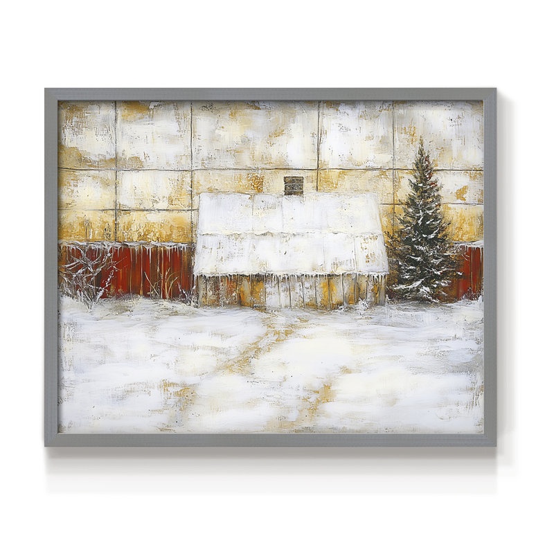 Chirstmas Art-CLXIII -Framed Print - Restickable, H 22 po x l 28 po, Gris
