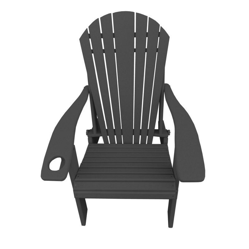 Dermando Foldable Outdoor Adirondack Chair, Gray
