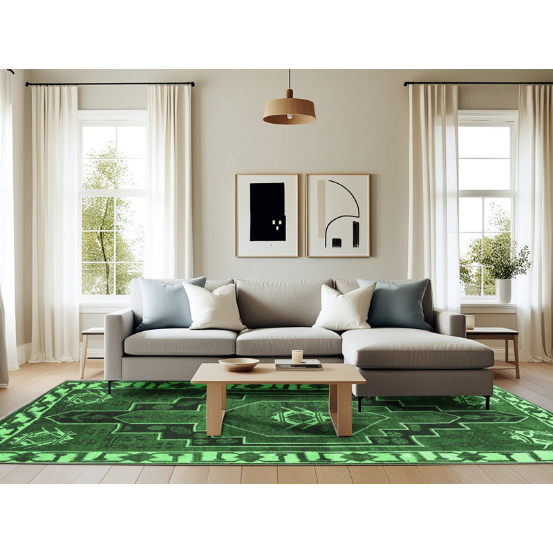Washable Oriental Indoor Rug, Rectangle 6' x 9'