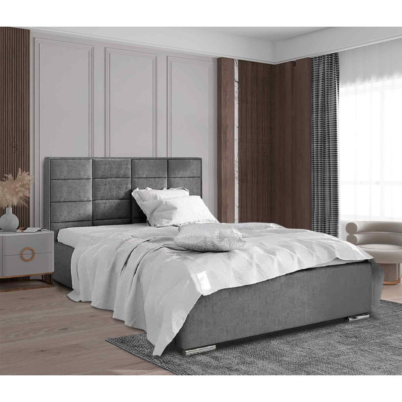 Upholstered Bed, Single (3'), Grey