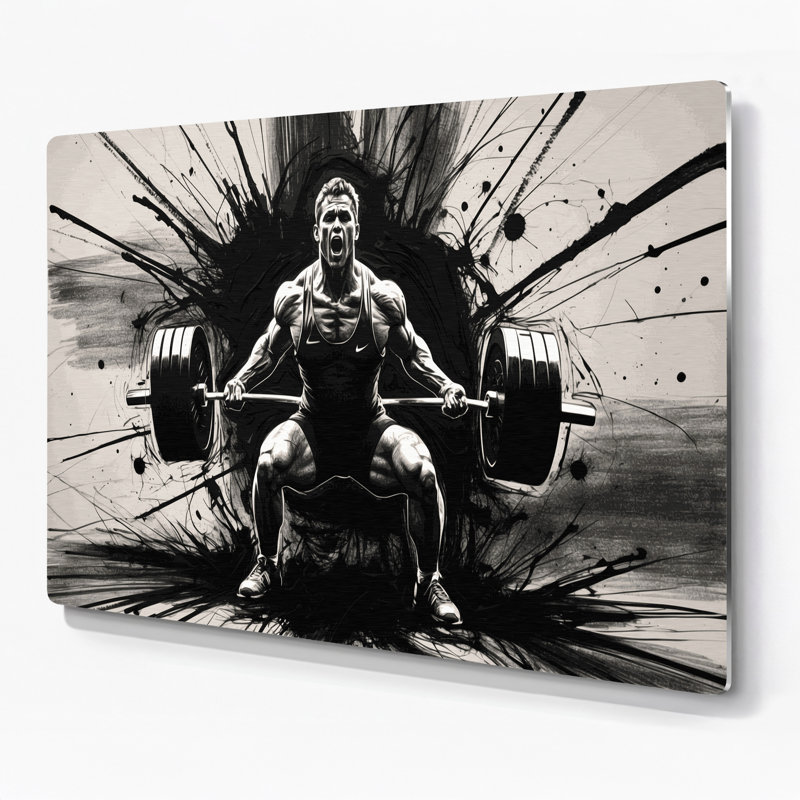 Art mural gris en métal Sports, H 20 po x l 30 po