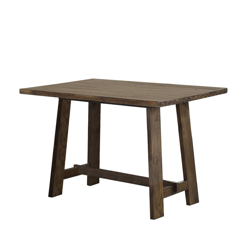 Mocha Acacia 5-Piece Dining Set with Faux-Leather Seats
