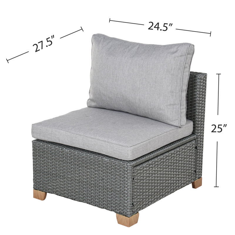 Meta Wicker Armless Sofa