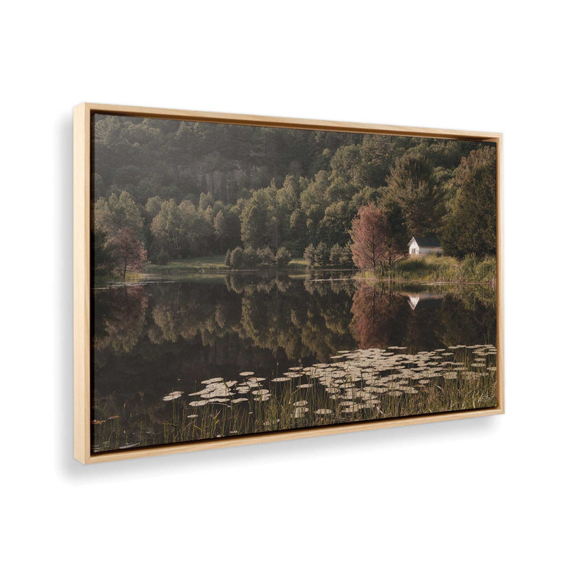 «Cabin at the Lake» par Martin Podt, reproduction d'art, L 30 po x H 20 po, Tanné, Toile avec cadre