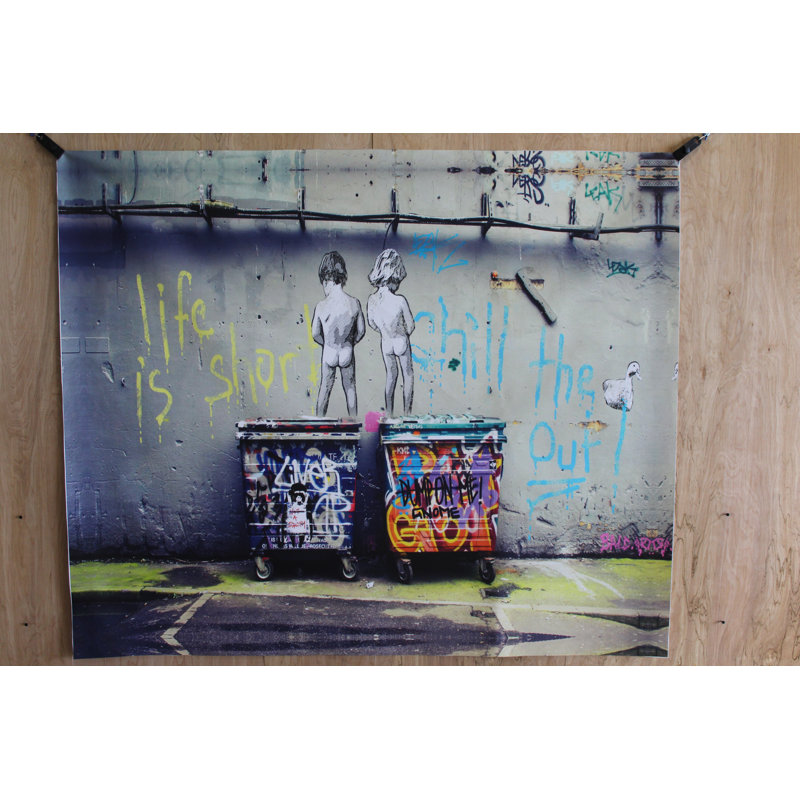 Humorous Life Is Short Graffiti Canvas Art 52 x 62 Inches