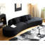 Canapé courbé de 132 po avec coussins décoratifs-2110370998