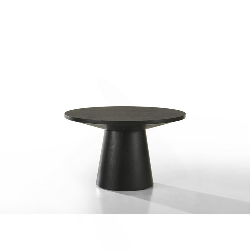 Table basse ronde l 29 po ébène avec base piédestal
