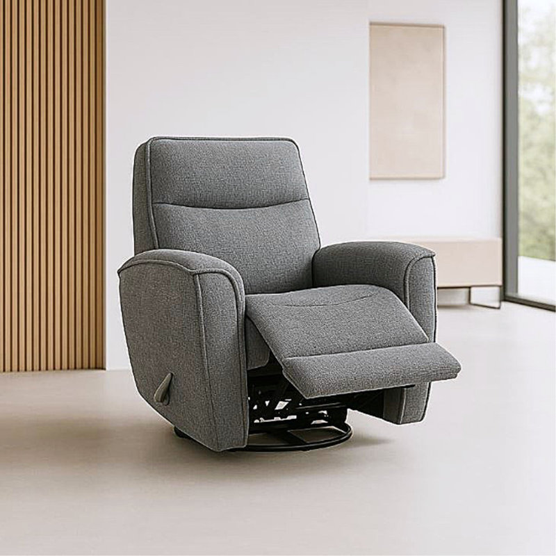 Fauteuil inclinable pivotant en microfibre Cozy, Granite