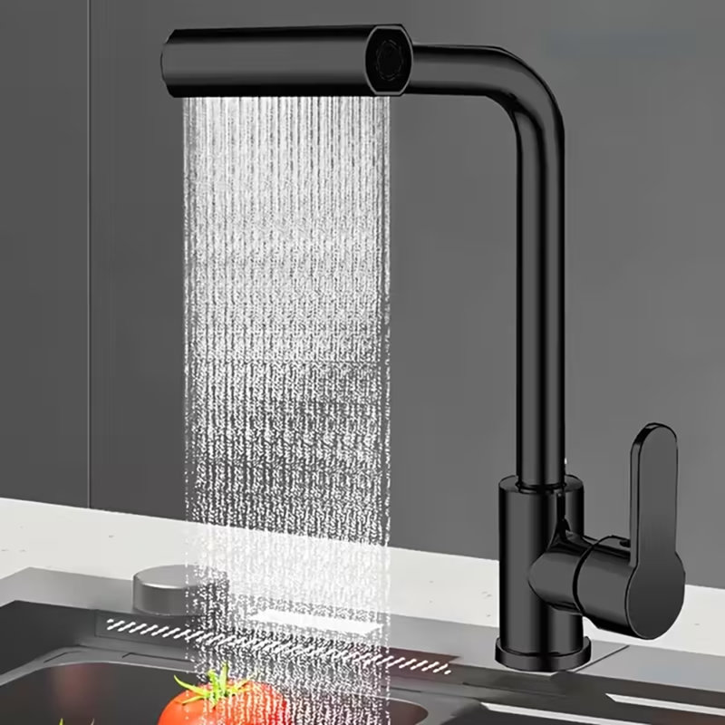 Robinet d'évier de cuisine noir mat