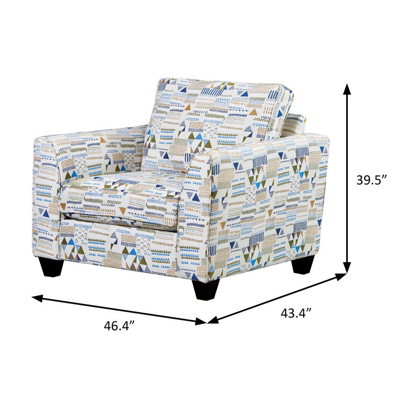 Chaise contemporaine l 46,4 po, multicolore