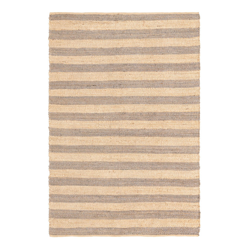 Fredric Hand Braided Striped Indoor Rug, Rectangle 6'1" x 9'