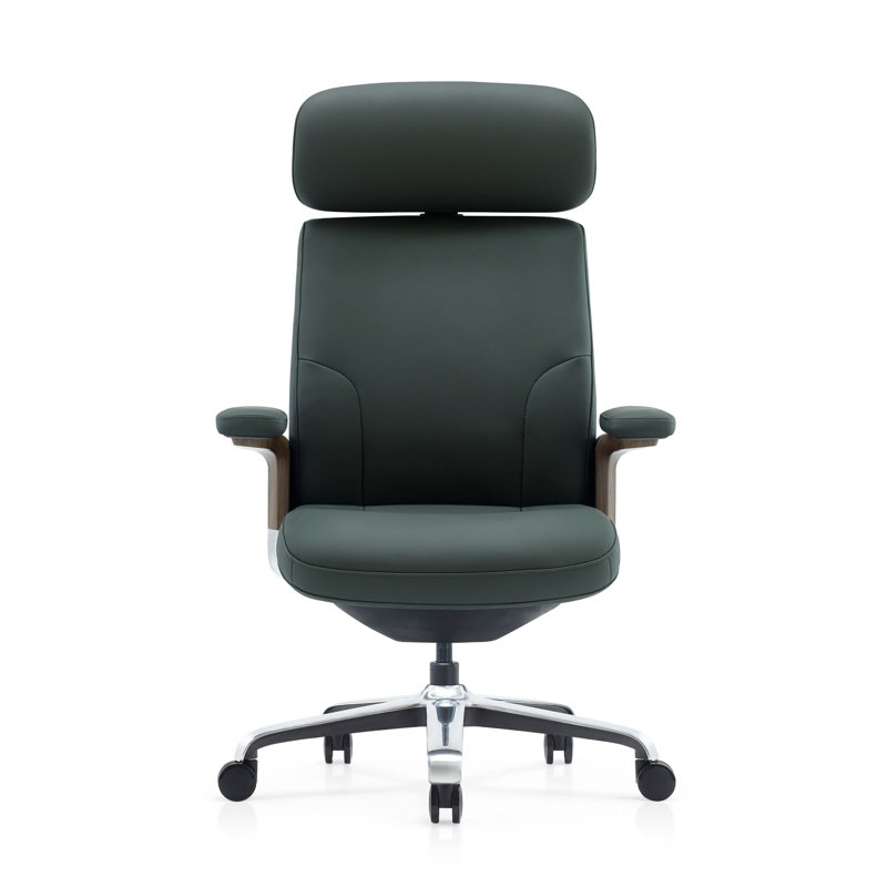 Fauteuil de direction moderne en cuir Vivian, Vert