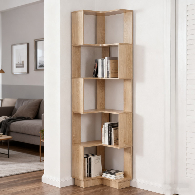 5 Tier Corner Bookcase