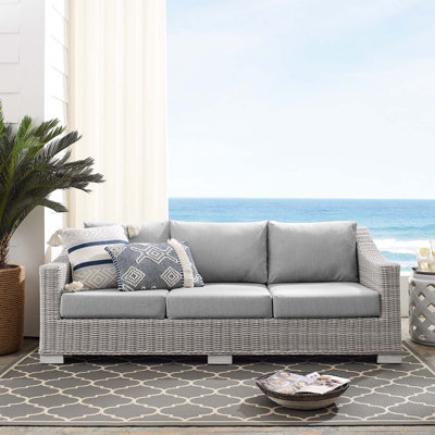 Conway Sunbrella Outdoor Patio Wicker Rattan Sofa