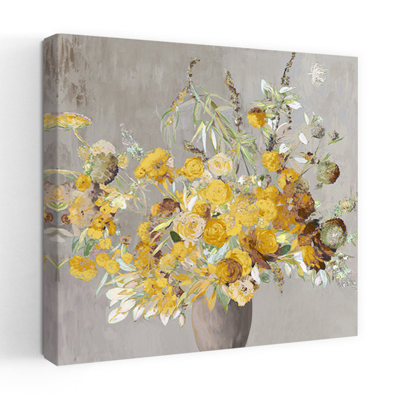 Été jaune Bouqet, art automnal naturel rustique et naturel, H 24 po x l 24 po