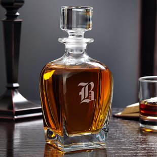 5-Piece European Style Whiskey Decanter and Glass Set - With Magnetic Gift  Box - Exquisite Diamond Design Liquor Decanter & 4 Whiskey Glasses 