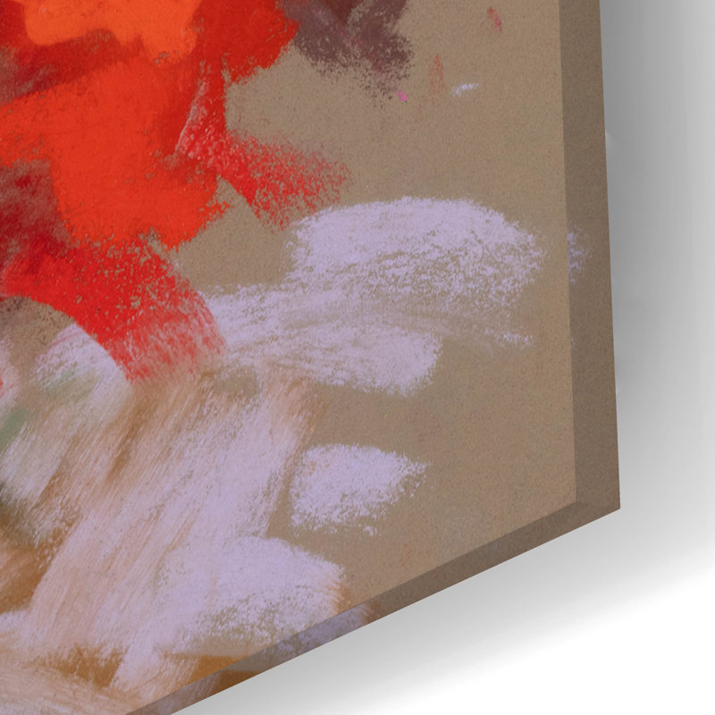 «Crimson Roses» par Christine Debrosky, art mural en verre acrylique, H 16 po x l 24 po x P 0,2 po