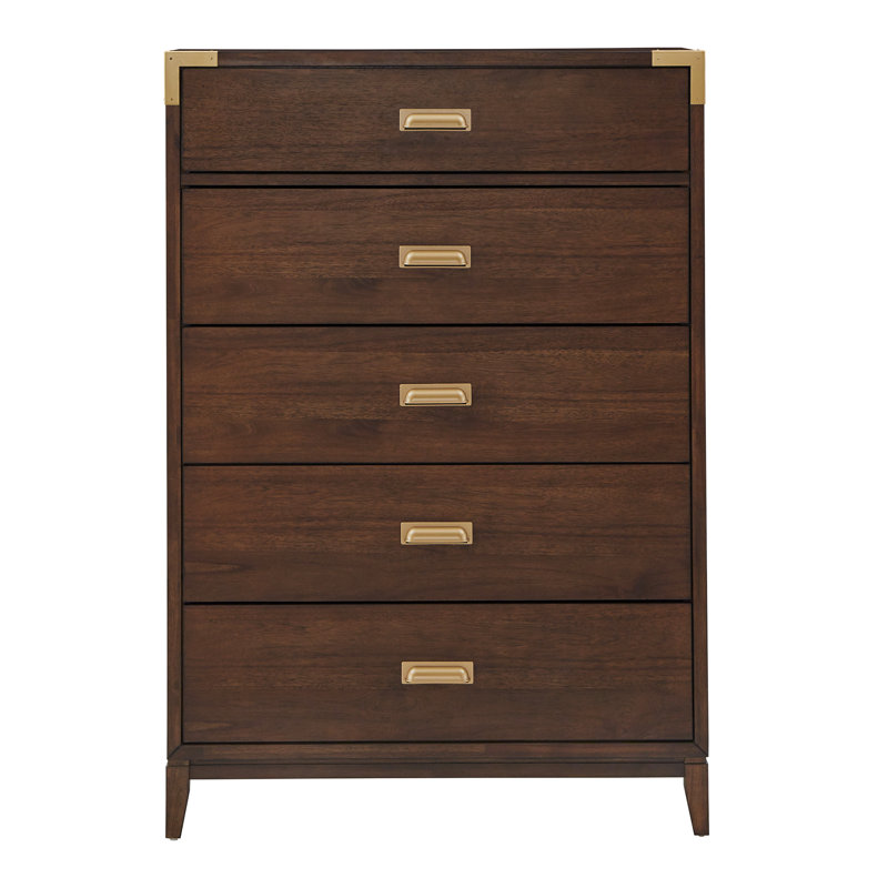 Commode 5 tiroirs en bois massif l 36 po
