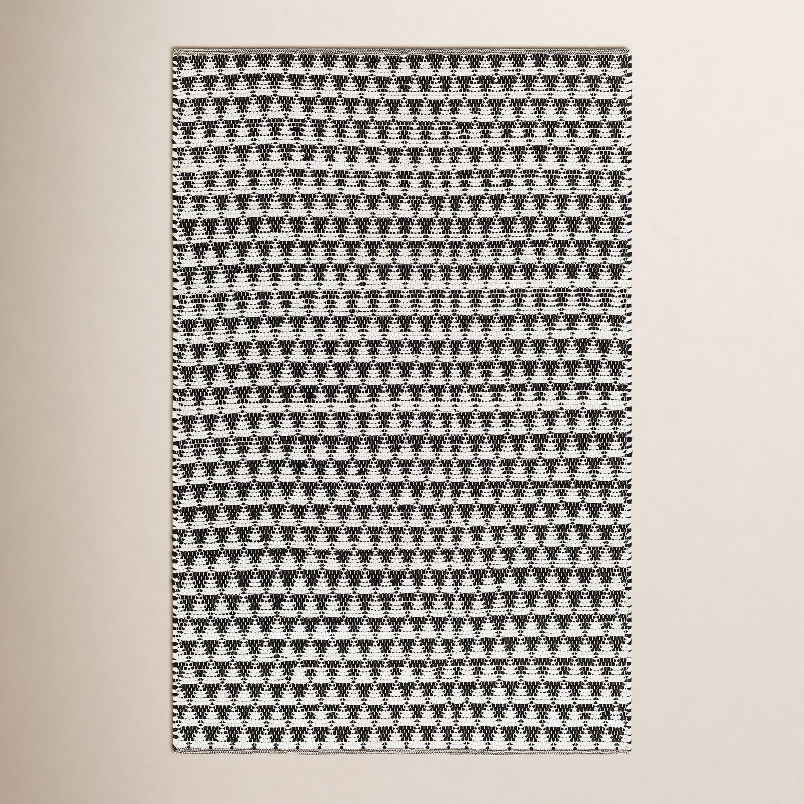 Addy Handmade Black, White Rug, Rectangle 9' x 12'