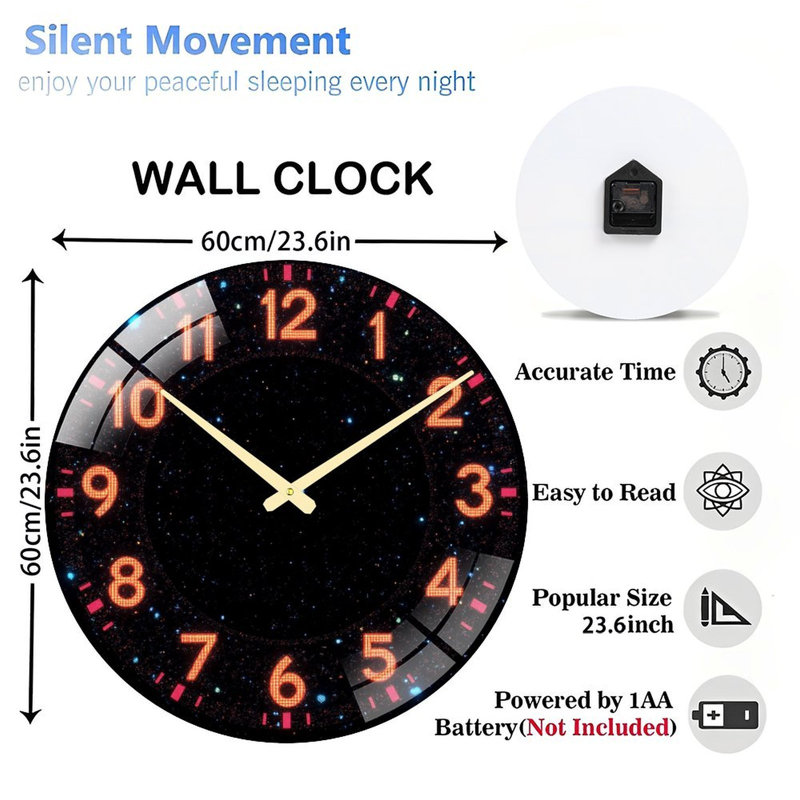 Horloge murale étoilée 24 po