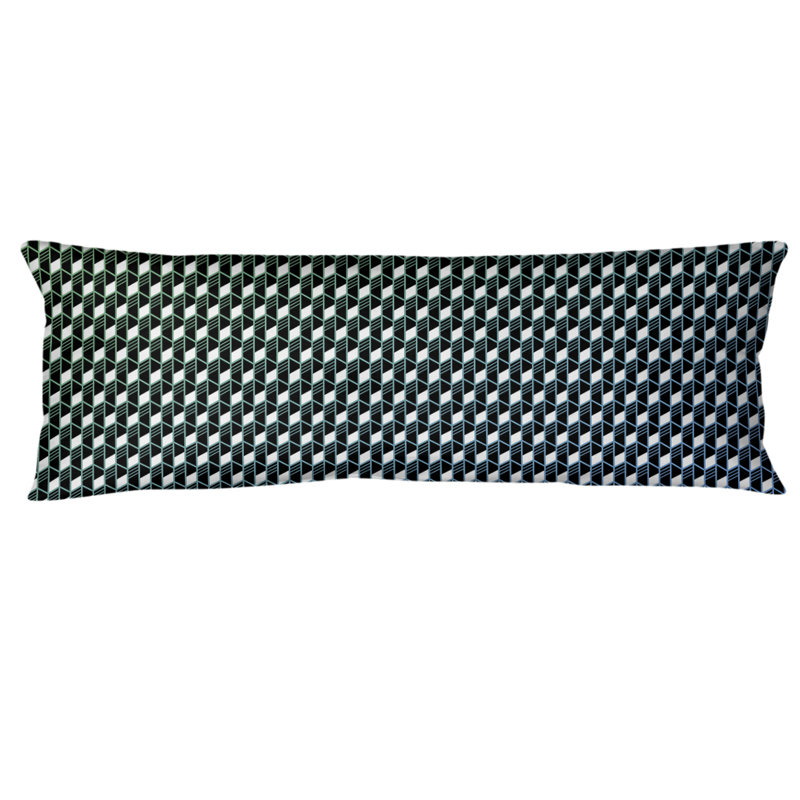Abbate Polyester Pillow, Green/Blue, Stripes
