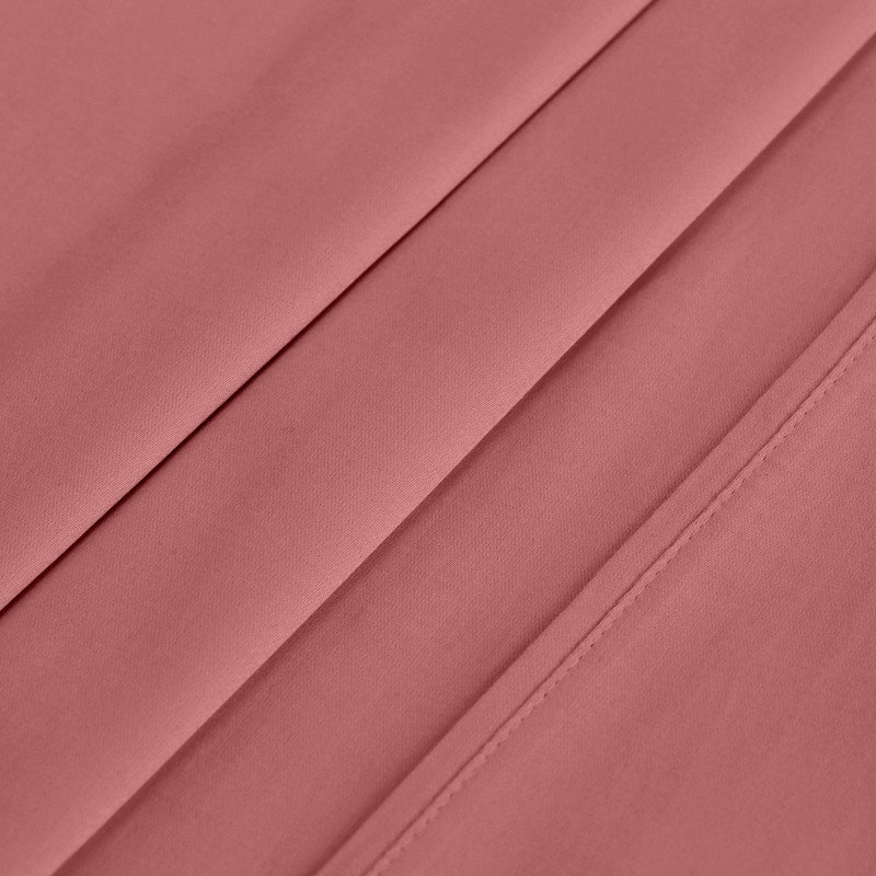 400 Thread Count Egyptian Cotton Blend Solid Deep Pocket Bed Sheet Set, California King Sheet Set, Blush
