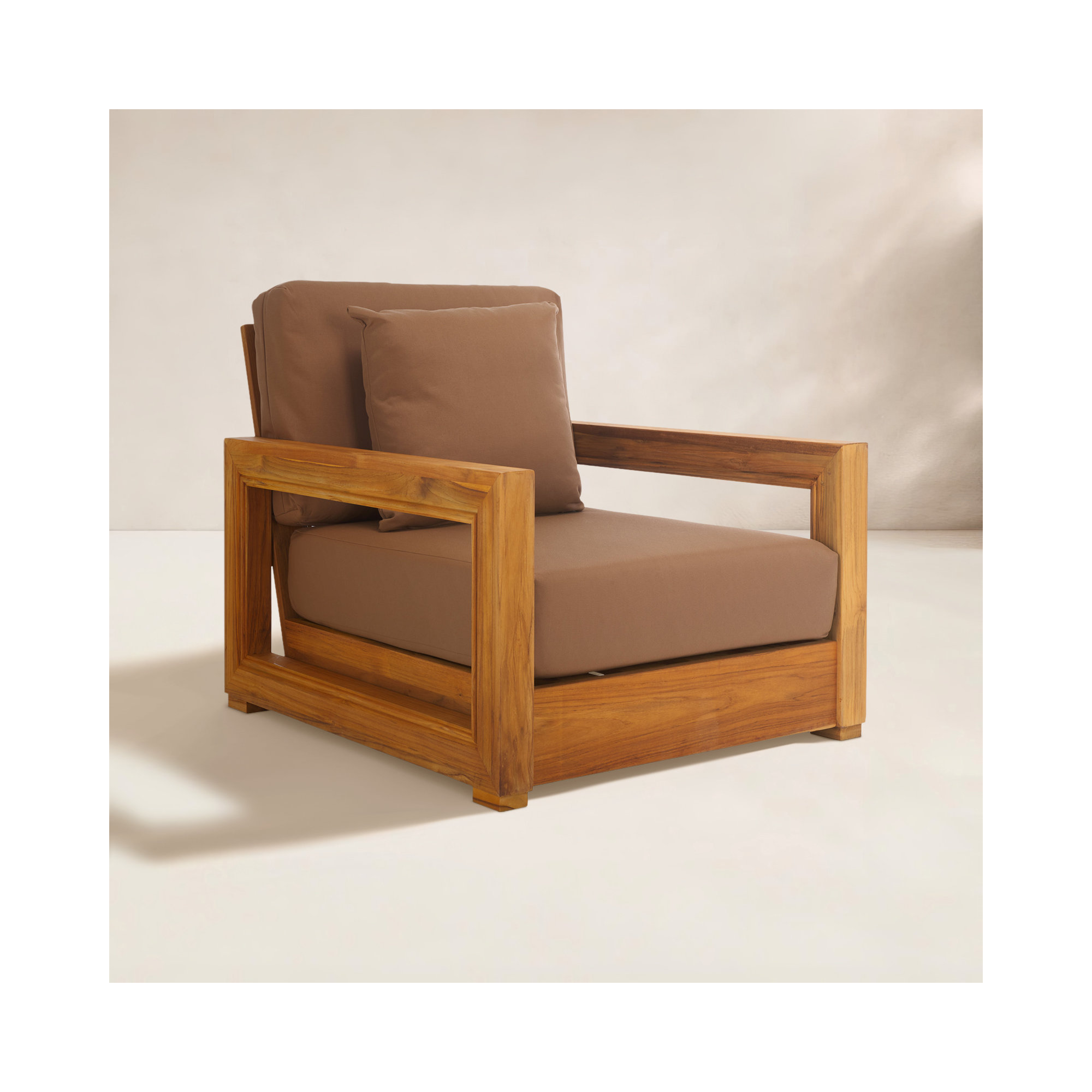 Melrose Teak Outdoor Lounge Chair, Brown