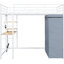 Lit mezzanine double avec bureau, tablettes, prise de courant, éclairage à DEL et tablettes pour garde-robe - Améliorez vos assemblages encastrés en métal, prises de courant, idées de rangement-493782748-493782738