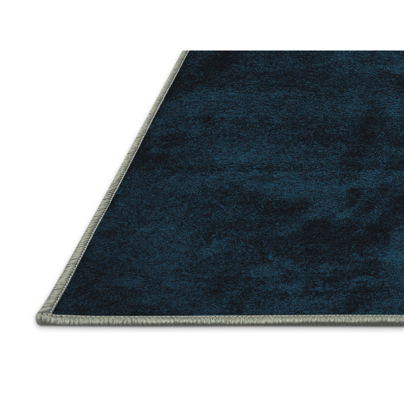 Tapis bleu tissé à la machine Walshak, Rectangle 2 pi x 4 pi