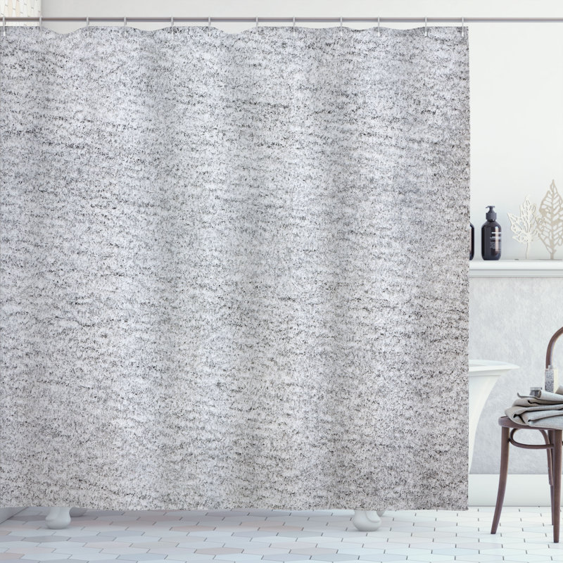 East Urban Home Abstract Shower Curtain Simple Greyscale Pattern, 75" H x 69" W