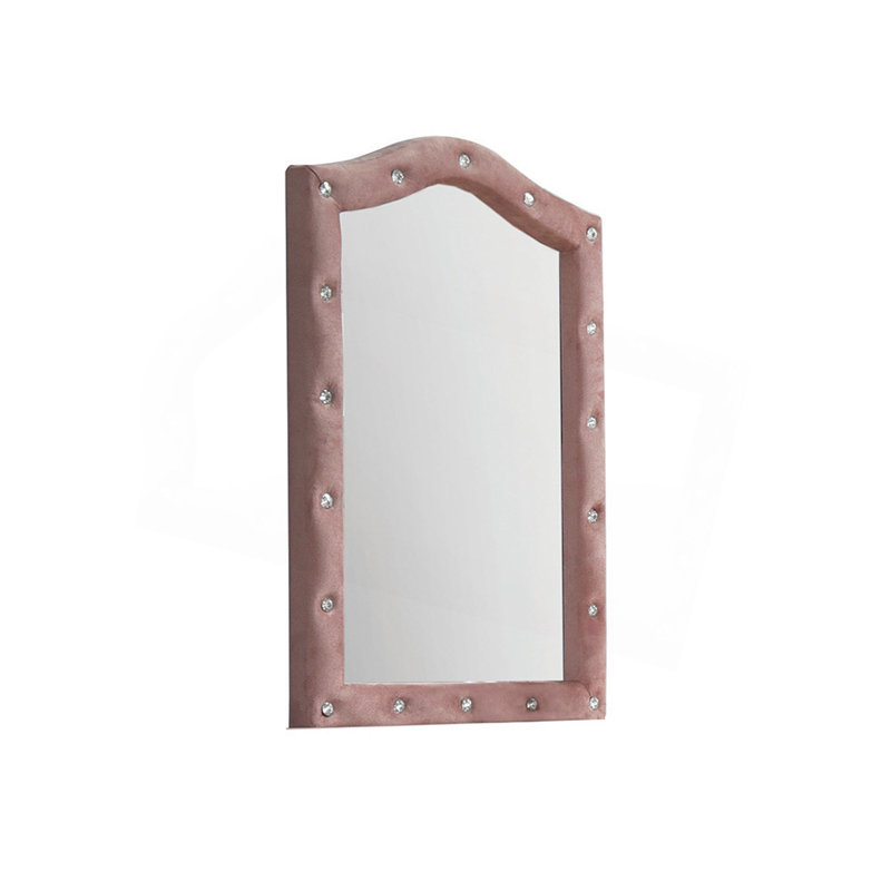Miroir en tissu rose
