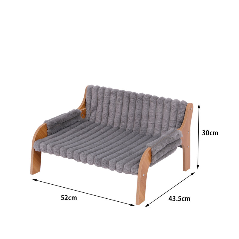 Striped Pet Bed, Grey