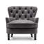 Calum Faux Leather Buttoned Accent Wingback Chair-733682706