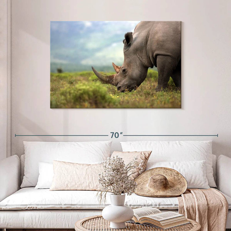 Rhinocéros en voie de disparition Brampt, H 30 po x l 45 po