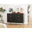 Commode 6 tiroirs Modern, commode moderne avec poignées en métal, commode de rangement
