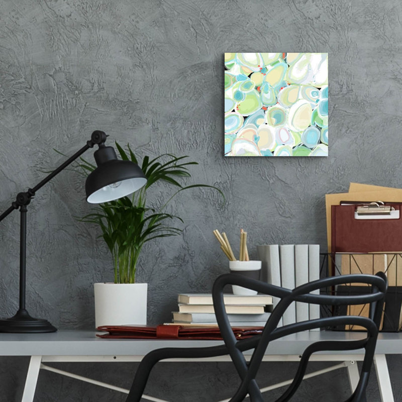 «Mint Cocktail» par Jan Weiss, art mural en verre acrylique, H 12 po x l 12 po x P 0,13 po
